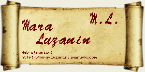 Mara Lužanin vizit kartica